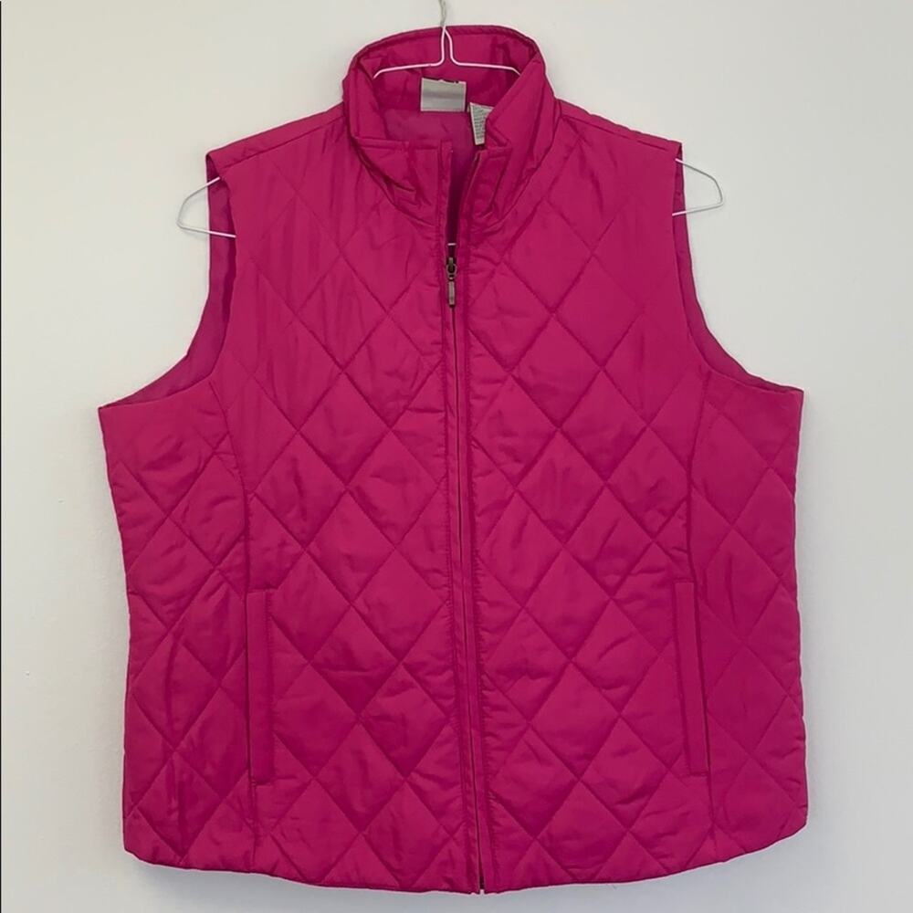 3/$30 Mountain lake fuchsia vest